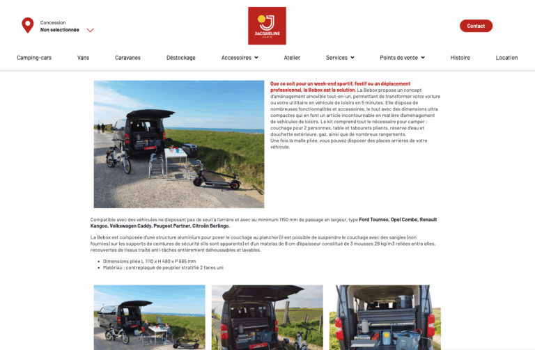 Capture du site Jacqueline